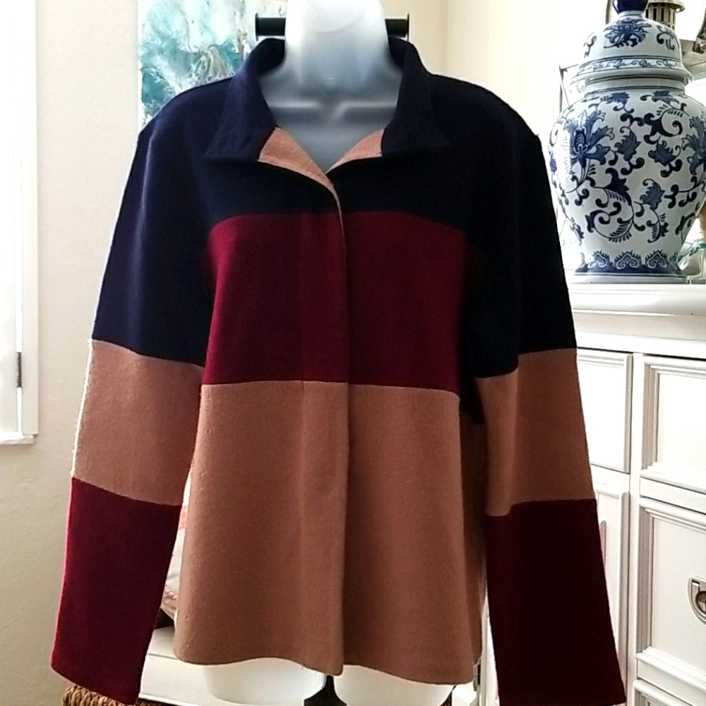 Wool blend Colorblock Jacket